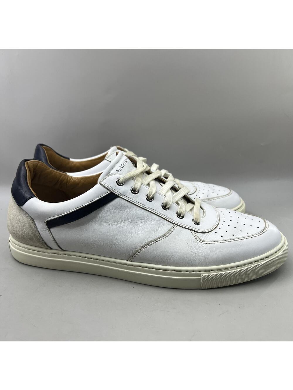 Magnanni Chavez Lo Casual Sneakers Men Size 13 White Leather Comfort Lace Shoes